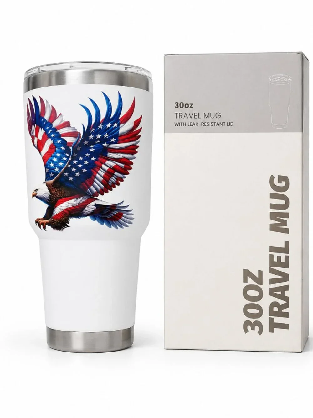 30 oz Patriotic Eagle Stainless Steel Tumbler/ Insulated Travel Mug